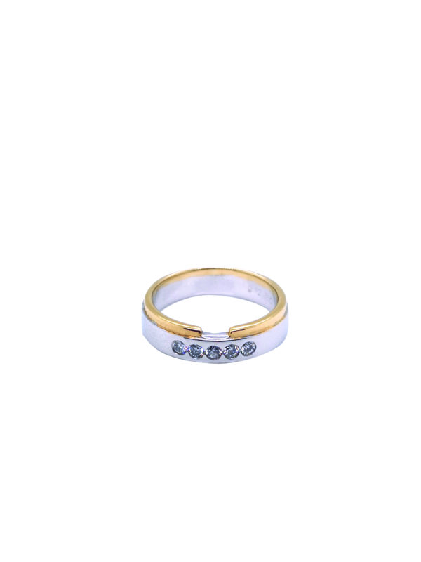 18K White/Yellow Gold Diamond Ring