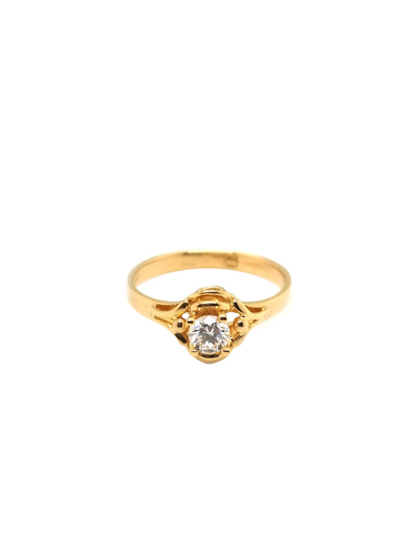 20K Yellow Gold Diamond Ring