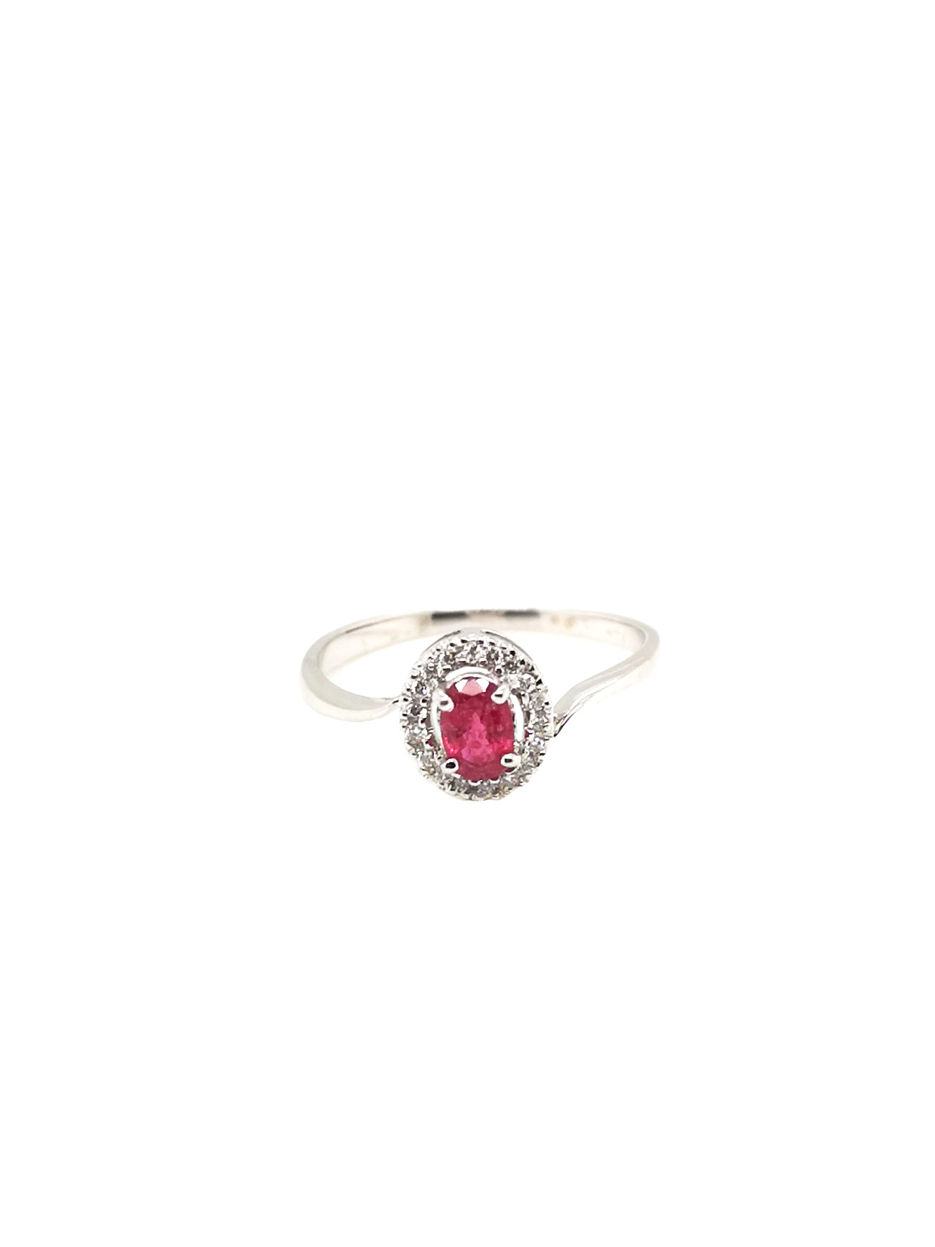 18K White Gold Ruby Diamond Ring - ValueMax Jewellery