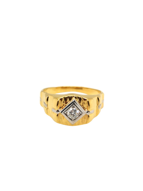 20K Yellow Gold Diamond Ring