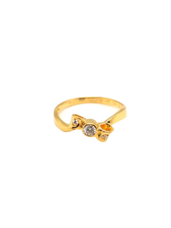 20K Yellow Gold Diamond Ring