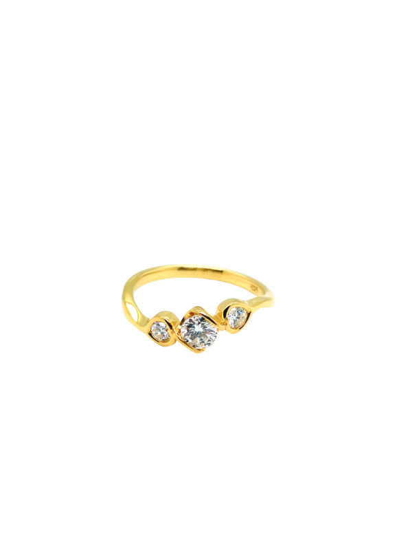 20K Yellow Gold Diamond Ring