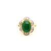 20K Yellow Gold Jade Diamond Ring