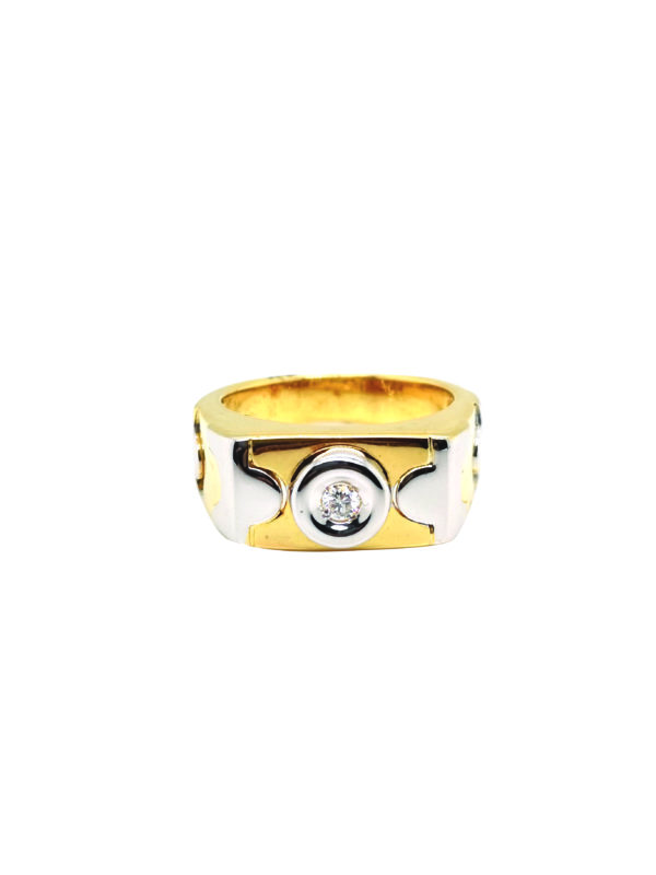 18K Yellow/White Gold Diamond Ring