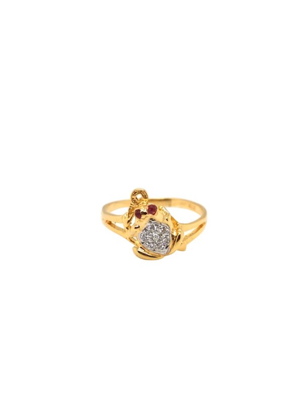 20K Yellow Gold Diamond Ruby Ring