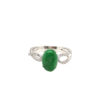 18K White Gold Jade Diamond Ring