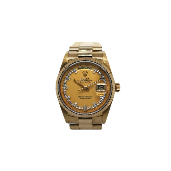 18K Yellow Gold Rolex Day Date Diamond 18038