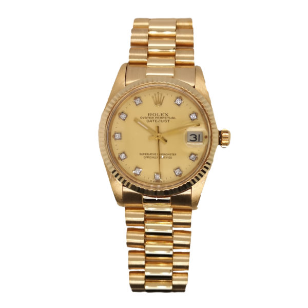 18K Yellow Gold Rolex Datejust 31 Diamond 6827