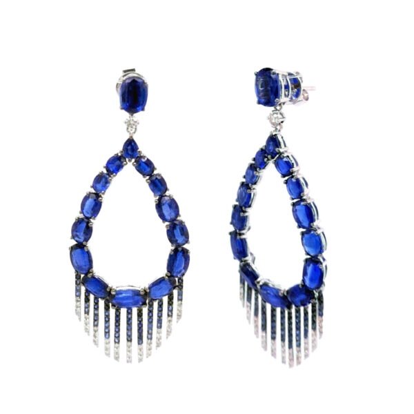 750 WG DIA & BLUE SAPPHIRE DANGLING EARSTUD